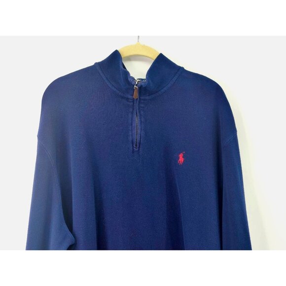 Polo Ralph Lauren Navy Long Sleeve Quarter Zip Size 2X - Picture 2 of 8
